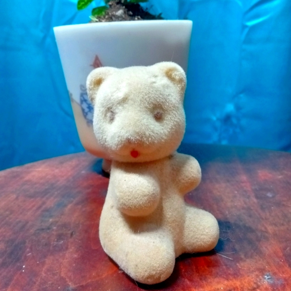 Vintage 1977 Avon Adorable Fuzzy Furry Bear Cologne Perfume Bottle